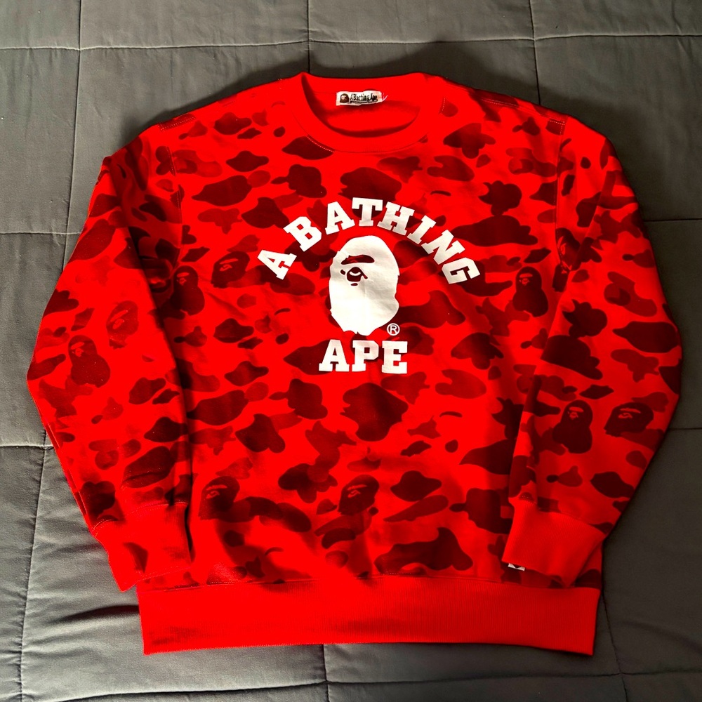 Bathing Ape College Camo “Red” Crewneck